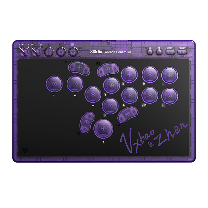 8BitDo Arcade Controller - Transparent Purple Signature Edition image 1